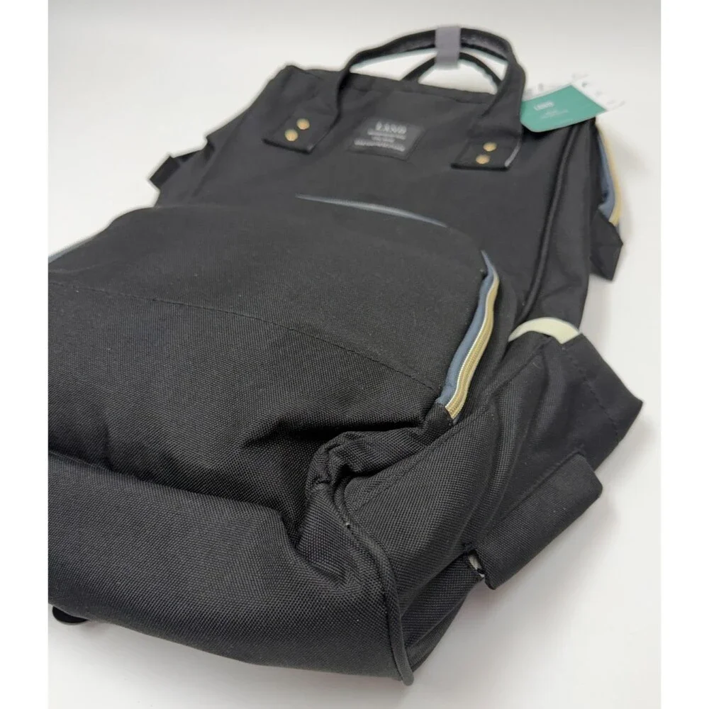 LAND Mommy & Baby Diaper Bag Backpack Black Maternity Tote Multi Pocket NWT